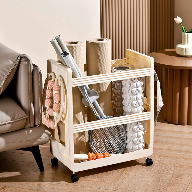 Sports Equipment Rack - Yoga Supplies Storage Rack Movable Trolley