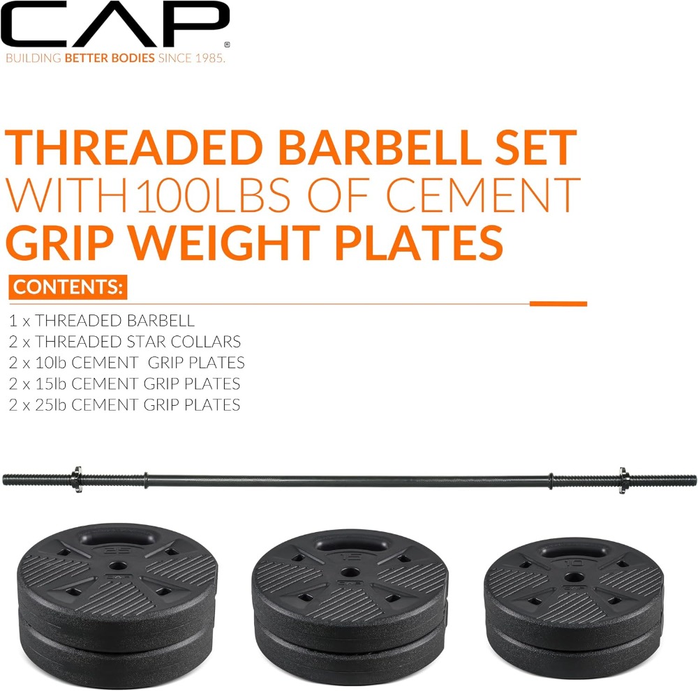 CAP Threaded Barbell Set with  – обзор и цена Sports Equipment Home