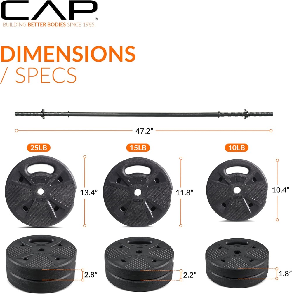 CAP Threaded Barbell Set with  – обзор и цена Sports Equipment Home