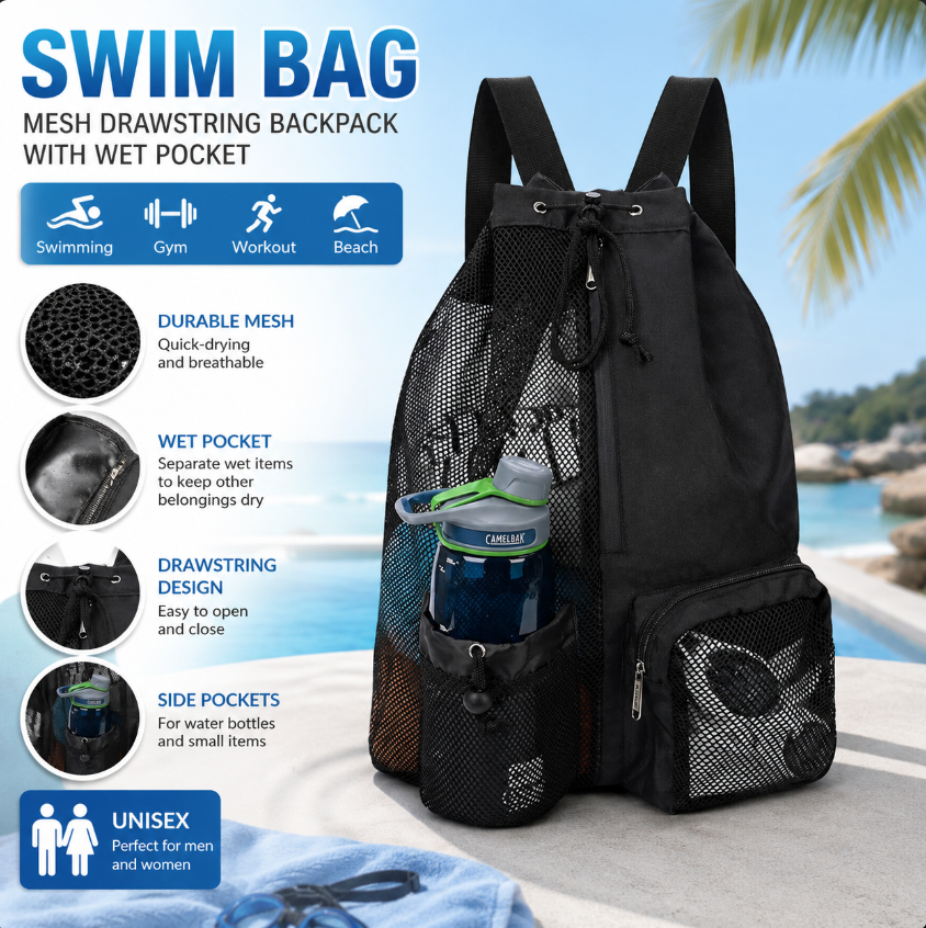 Drawstring Beach Storage Bag M – обзор и цена Sports Equipment Storage