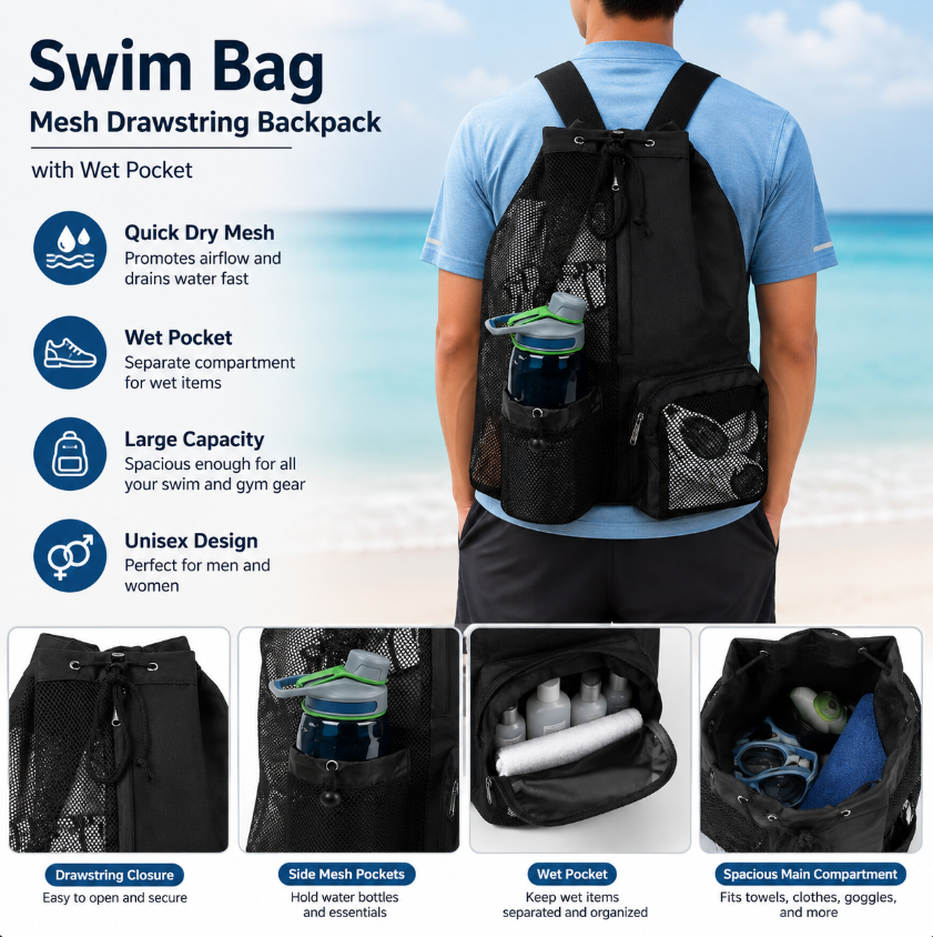 Drawstring Beach Storage Bag M – обзор и цена Sports Equipment Storage