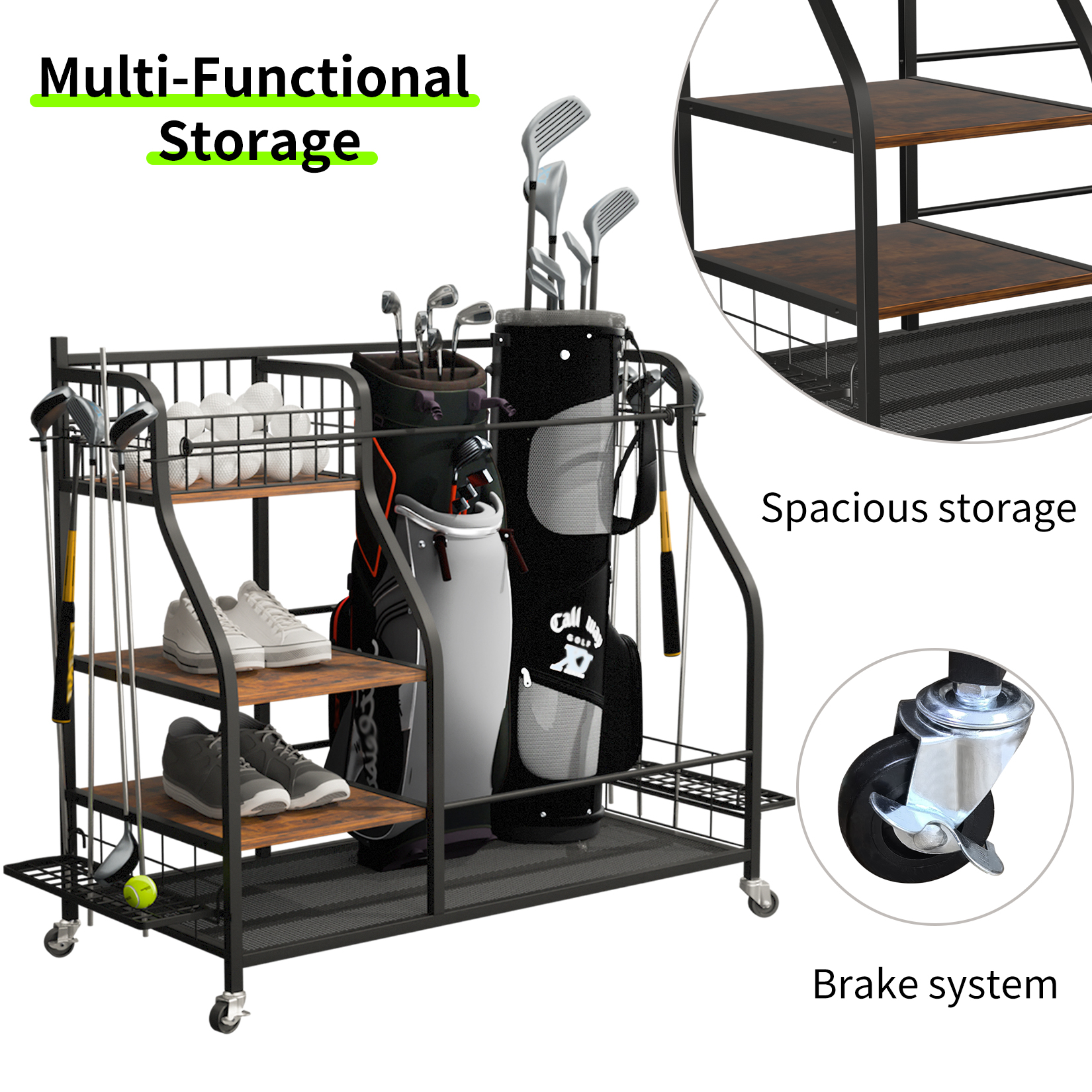 Multifunctional Rolling Golf B – обзор и цена Sports Equipment Rack